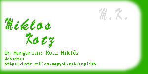 miklos kotz business card